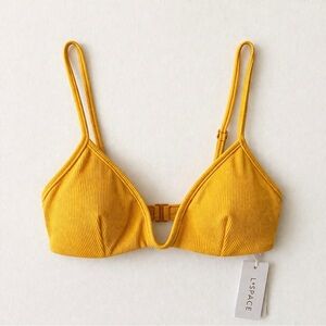 L*SPACE Helena Triangle Bikini Top Sunshine Gold